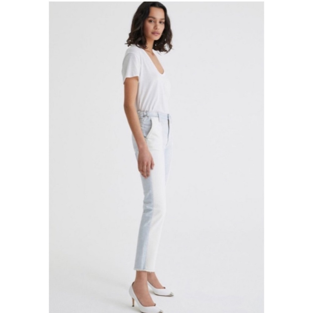 AG Adriano Goldschmied Isabelle two-tone paneled Jeans - Picture 3 of 8
